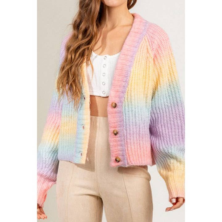 Multi color loose fit sweater cardigan for wholesale by Clothing of America