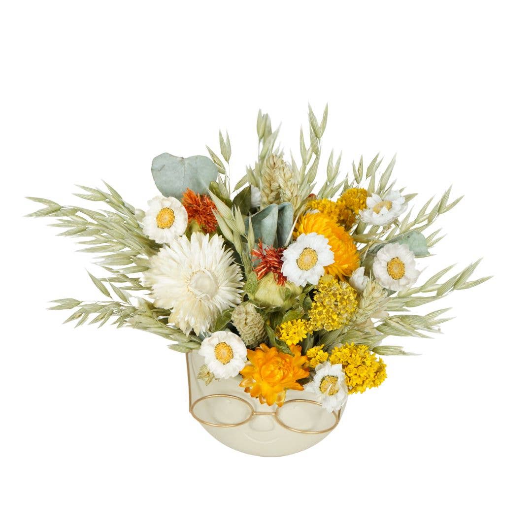 Wildflowers by Floriette - Wholesale Dried/Pressed Flowers - Dried Flowers in pot Renate with glasses2