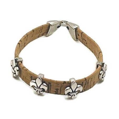 Kurk armband enkele omslag met etnisch patroonontwerp voor wholesale door Moddanio Cork