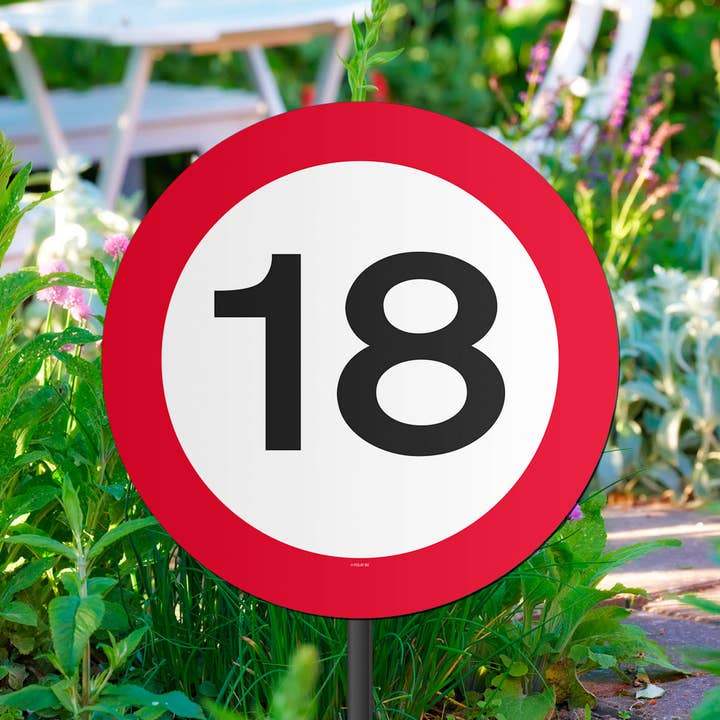 18th Birthday Traffic Sign Garden Sign - 26x52 cm for wholesale by Folat BV