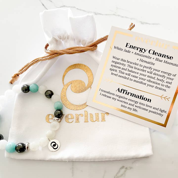 everlur - Vente Bracelet de perles - Bracelet en pierre précieuse Energy Cleanse | Bracelet en cristal de guérison4