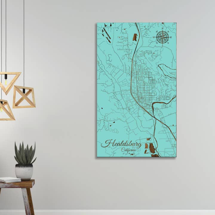 California: Healdsburg Street Map for wholesale by Fire & Pine