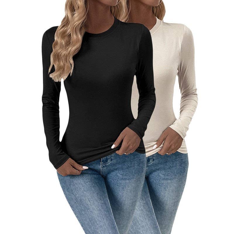 NOIR Ensemble de t-shirts rembourrés Slim Fit de couleur unie en vente sur Faire0