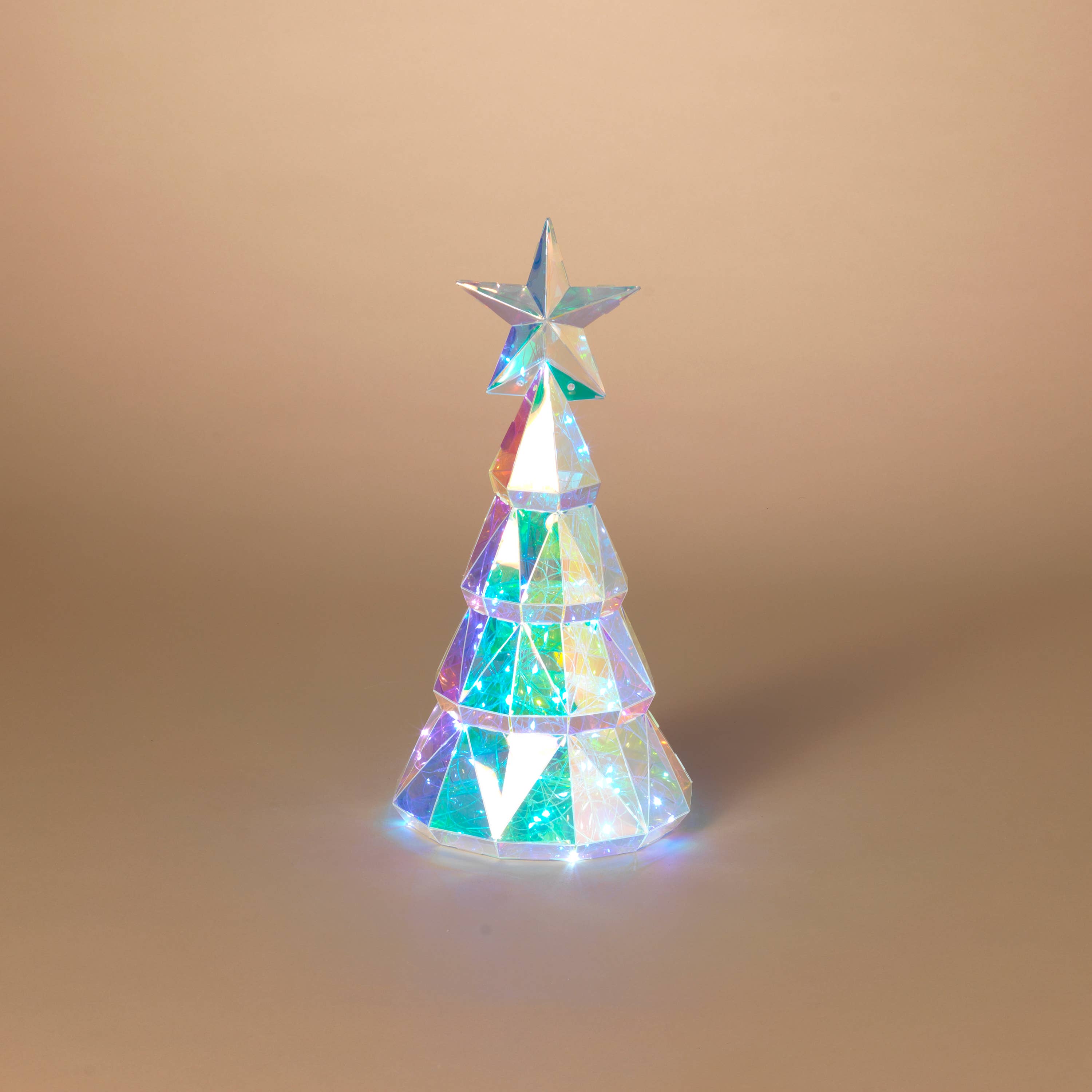 The Gerson Companies - Wholesale Christmas Decoration - Gerson 15"H USB Electric Lighted Holiday Holographic Tree w/0