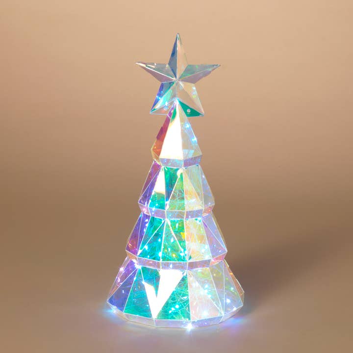 The Gerson Companies - Wholesale Christmas Decoration - Gerson 15"H USB Electric Lighted Holiday Holographic Tree w/0