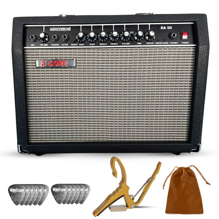 5 Core Guitar Amp 50 Watt Electric Amplifier w 8" Speaker for wholesale by K Cube Inc