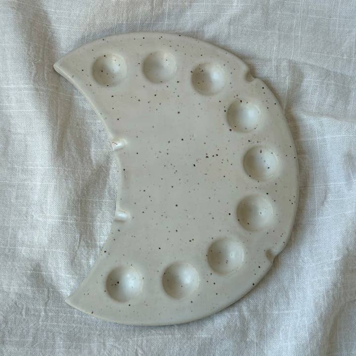 Little Lily Pottery - Wholesale Palette/Mixing Tray - Crescent Artist Palette | Ceramic Paint Palette0