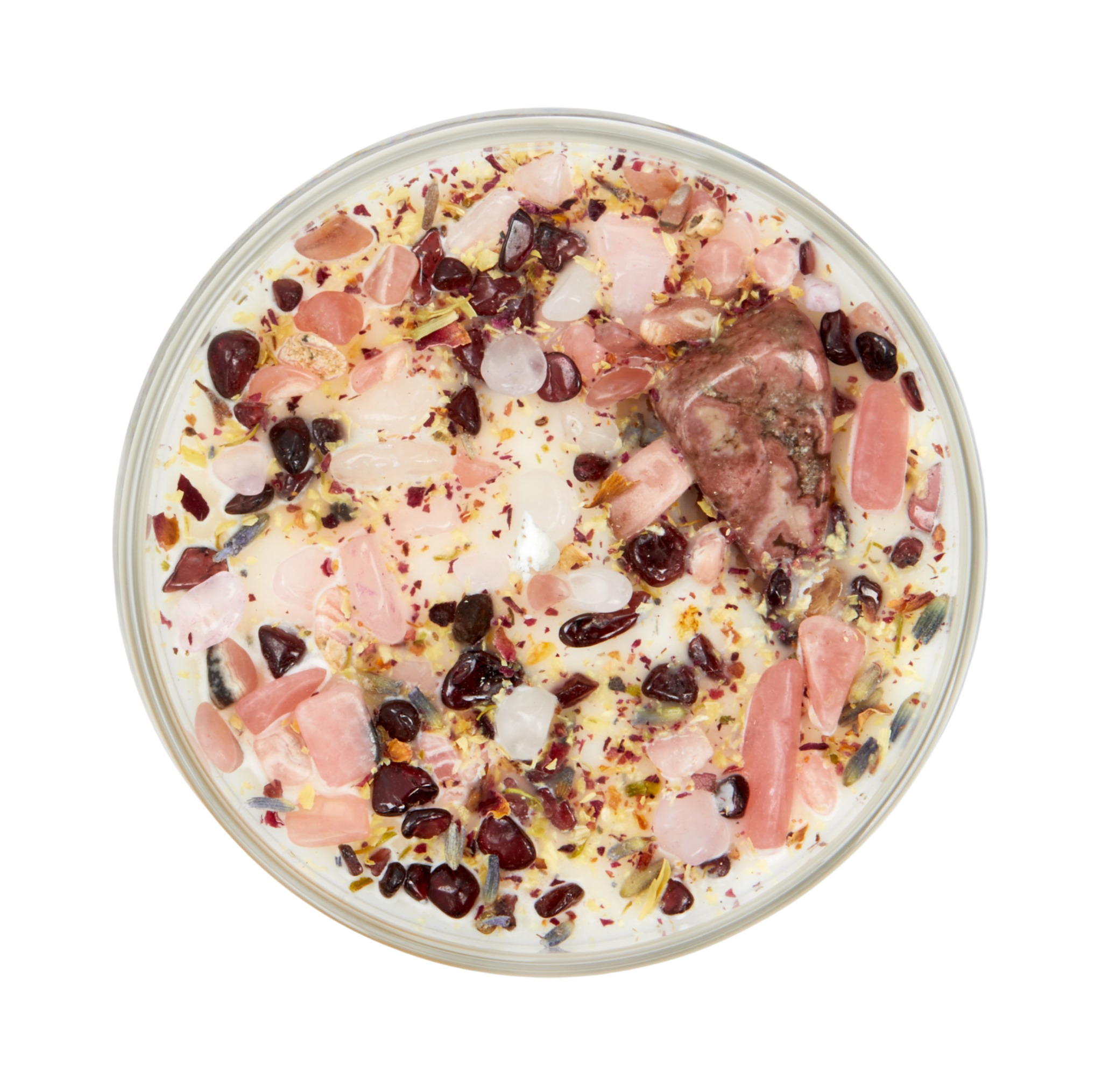 New Moon Beginnings - Wholesale Jar/Filled Candle - Love Potion Candle 12oz Valentine's Day Crystal Candles1