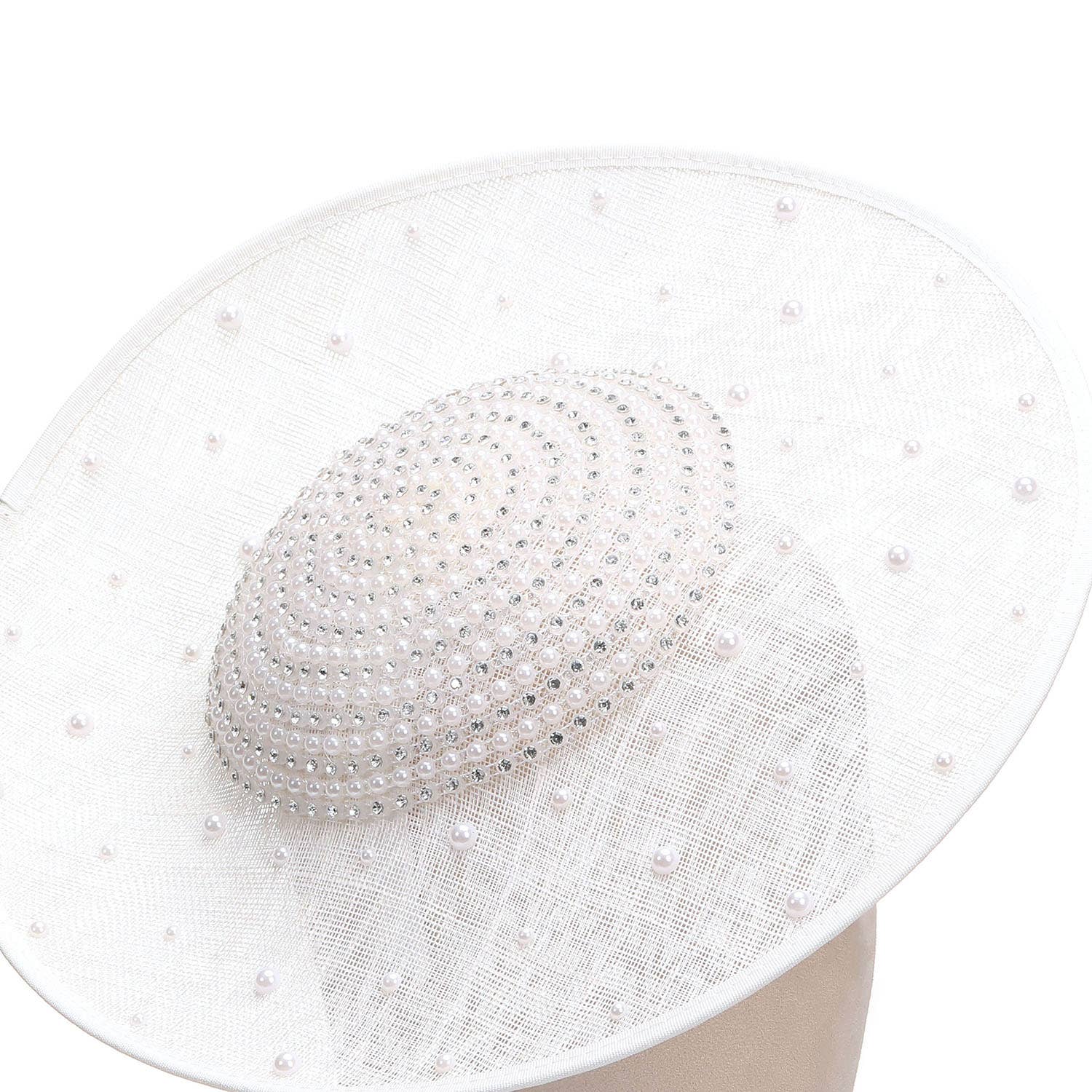 PEACH ACCESSORIES - Wholesale Fascinator Hat - Women's - Elegant Pearl Embellished Fascinator TGHW43510
