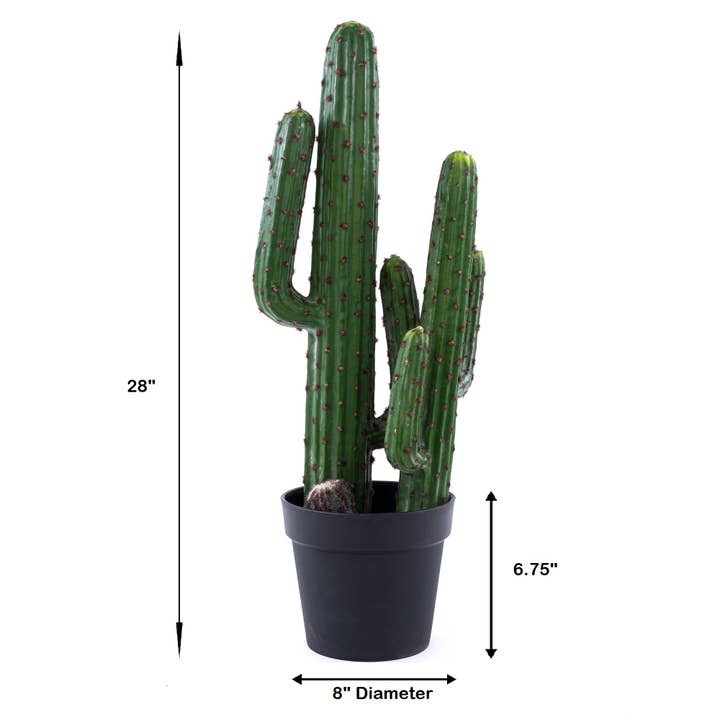 Portofino International Trading, USA - Wholesale Artificial Plant - Faux Saguaro Cactus with Plastic Pot 28"9