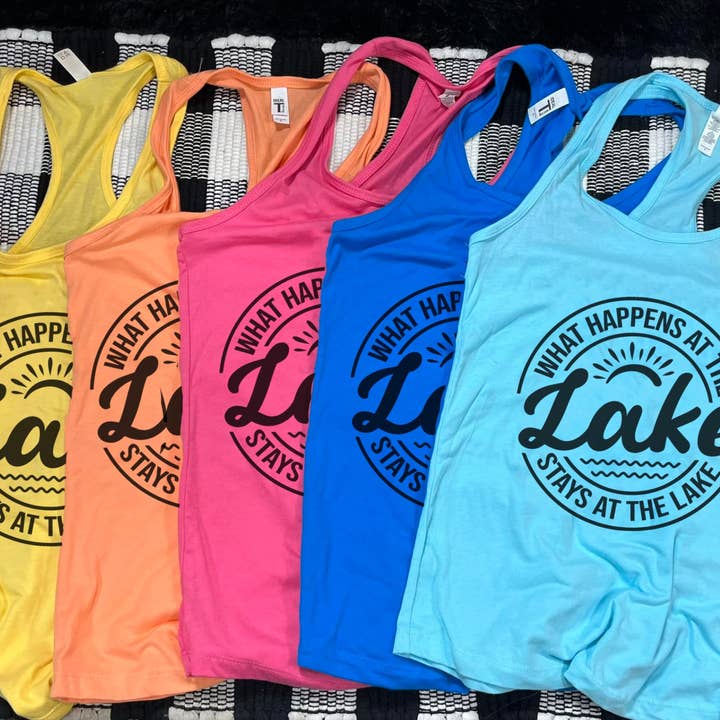 What Happens At The Lake Stays At The Lake Tank for wholesale by MidWest Tees