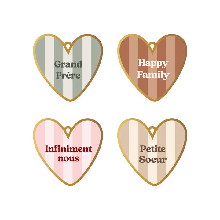 Print Your Love - Wholesale Christmas Decoration - Striped heart Christmas bauble4