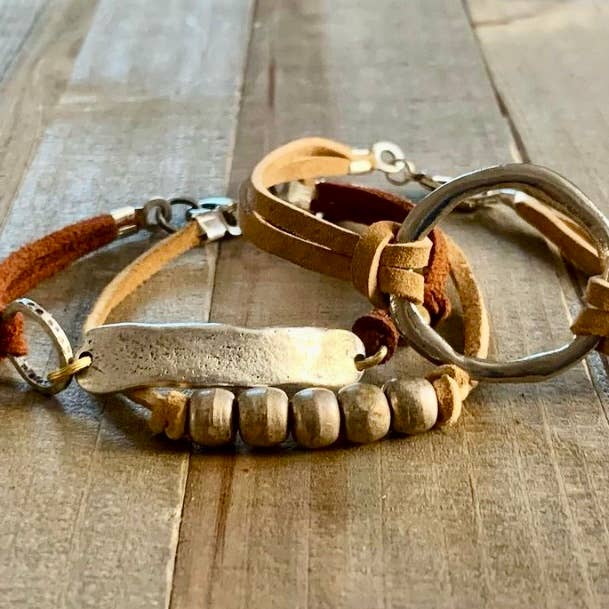 Nellie Pratt Artisan Jewelry - Wholesale Link & Chain Bracelet - In My Feelings boho link leather bracelet