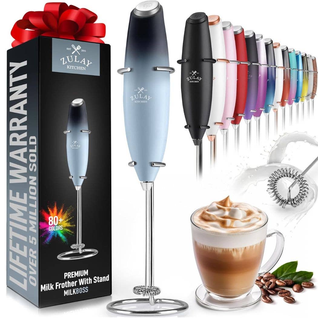 Zulay Kitchen - Wholesale Kitchen Tool/Gadget - Powerful Handheld Milk Frother with Stand13