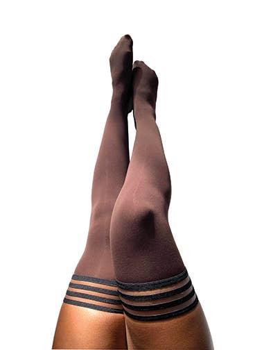 Kix'ies - Wholesale Stockings - Women's - Hosiery- Autumn Brown Opaque Thigh-Highs Stockings2