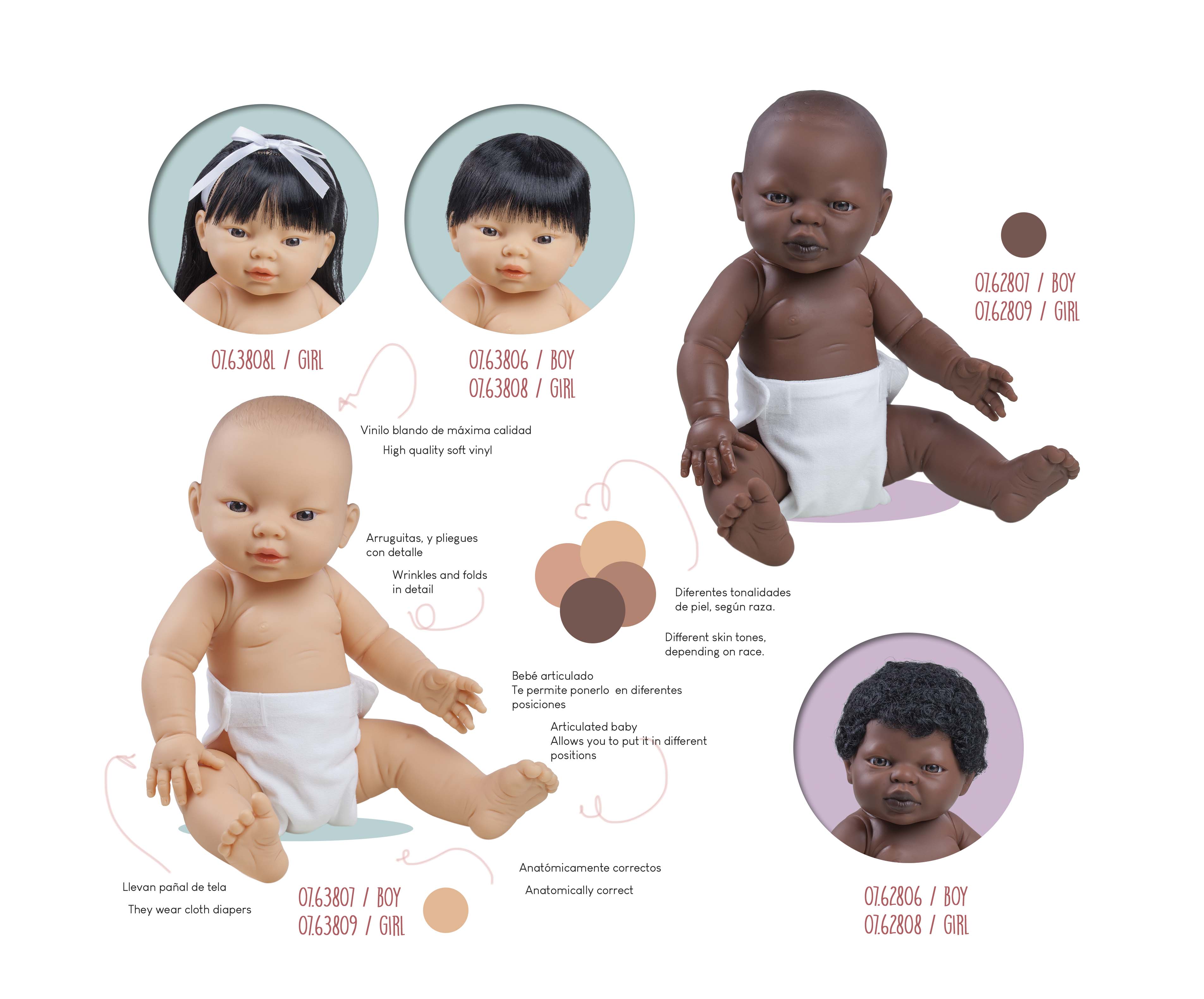 Nines Artesanals d'Onil Dolls – Boneca - Crianças por atacado – BONECO BABYLIN / BEBÉ EDUCATIVO1