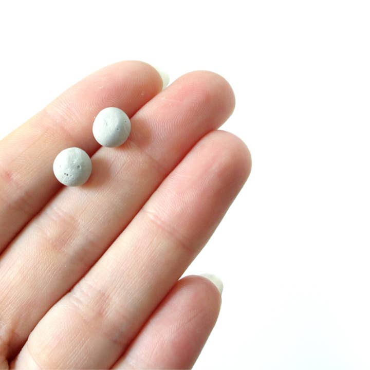 PETIT CONCRETE PEARL EARRINGS for wholesale by Krista Knickerbocker Designs
