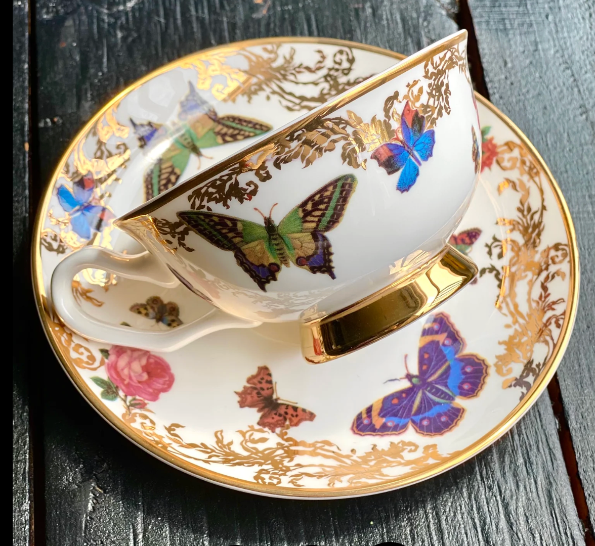 misshavishamscuriosities - Wholesale Coffee/Tea Cup - Flight of the Butterflies Kindly Fuck off Teacup and saucer1