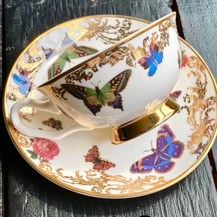 misshavishamscuriosities - Wholesale Coffee/Tea Cup - Flight of the Butterflies Kindly Fuck off Teacup and saucer1