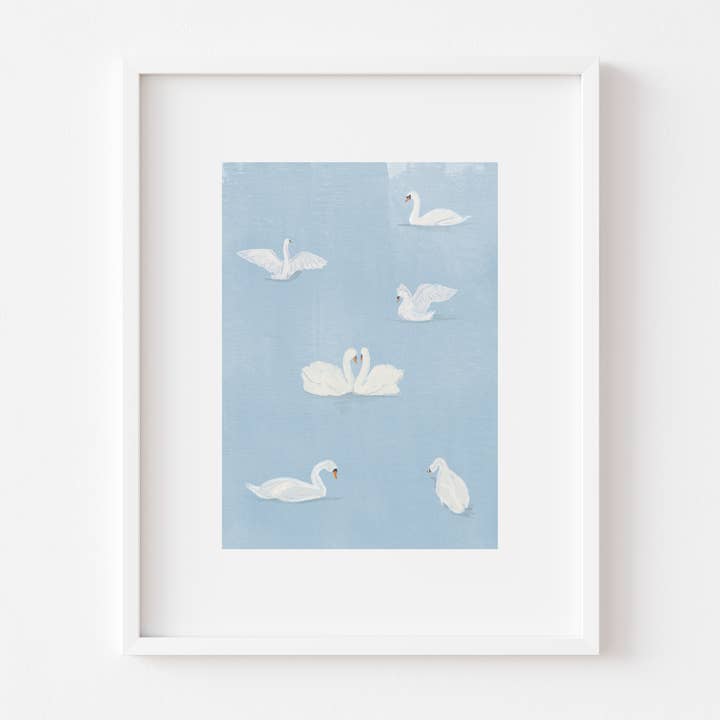 Swans 8x10 Art Print for wholesale by Patricia FK
