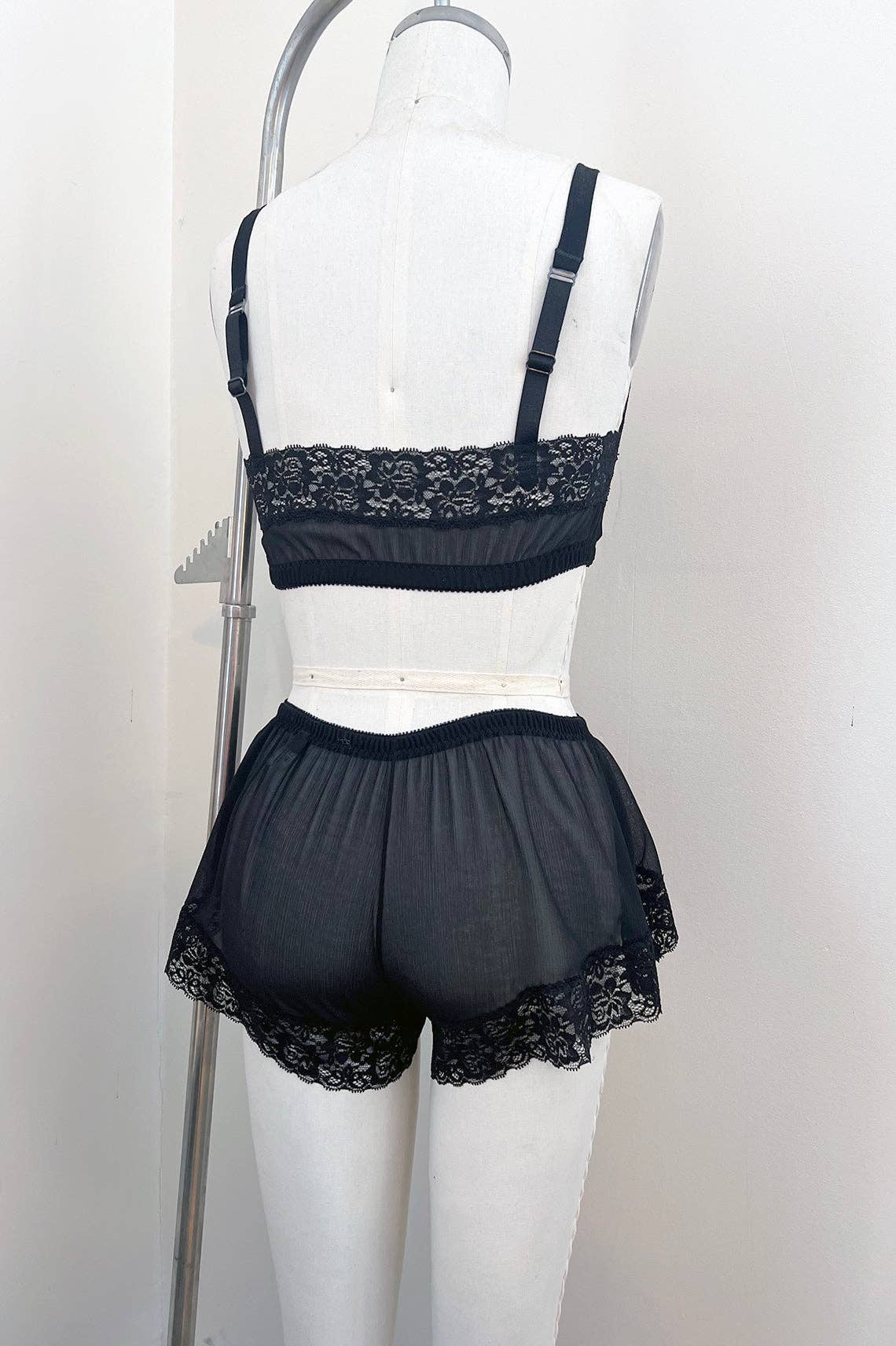 Clare Bare - Wholesale Underwear - Women's - Finisterre Tap Short in Black Silk Chiffon3