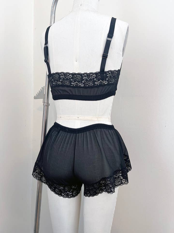 Clare Bare - Wholesale Underwear - Women's - Finisterre Tap Short in Black Silk Chiffon3