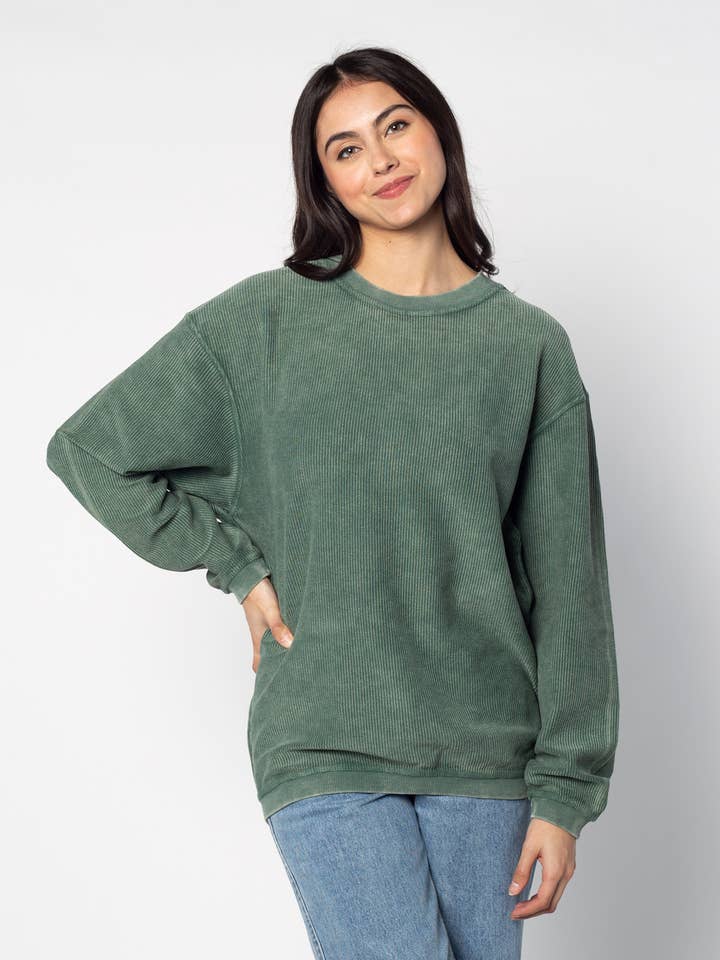 The Original Corded Crew in Green for wholesale on Faire0