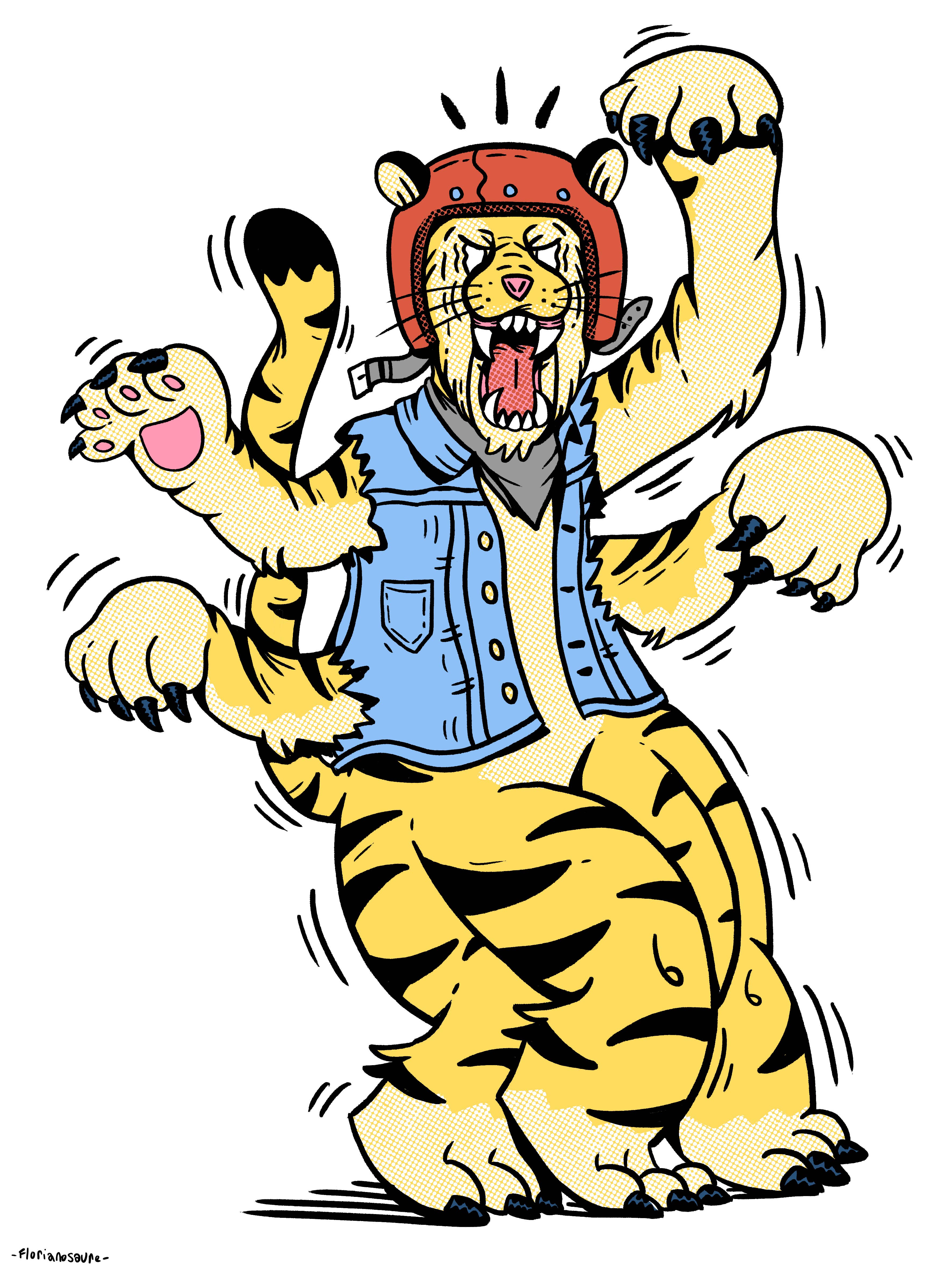 Florianosaure - Wholesale Art Print - TIGER !! print - 30 x 40 cm - 320g textured paper1