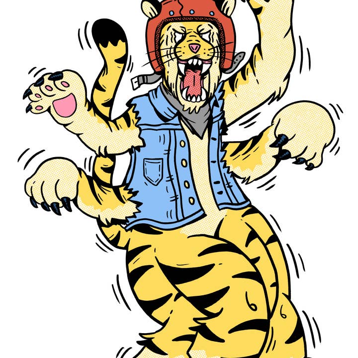 Florianosaure - Wholesale Art Print - TIGER !! print - 30 x 40 cm - 320g textured paper1