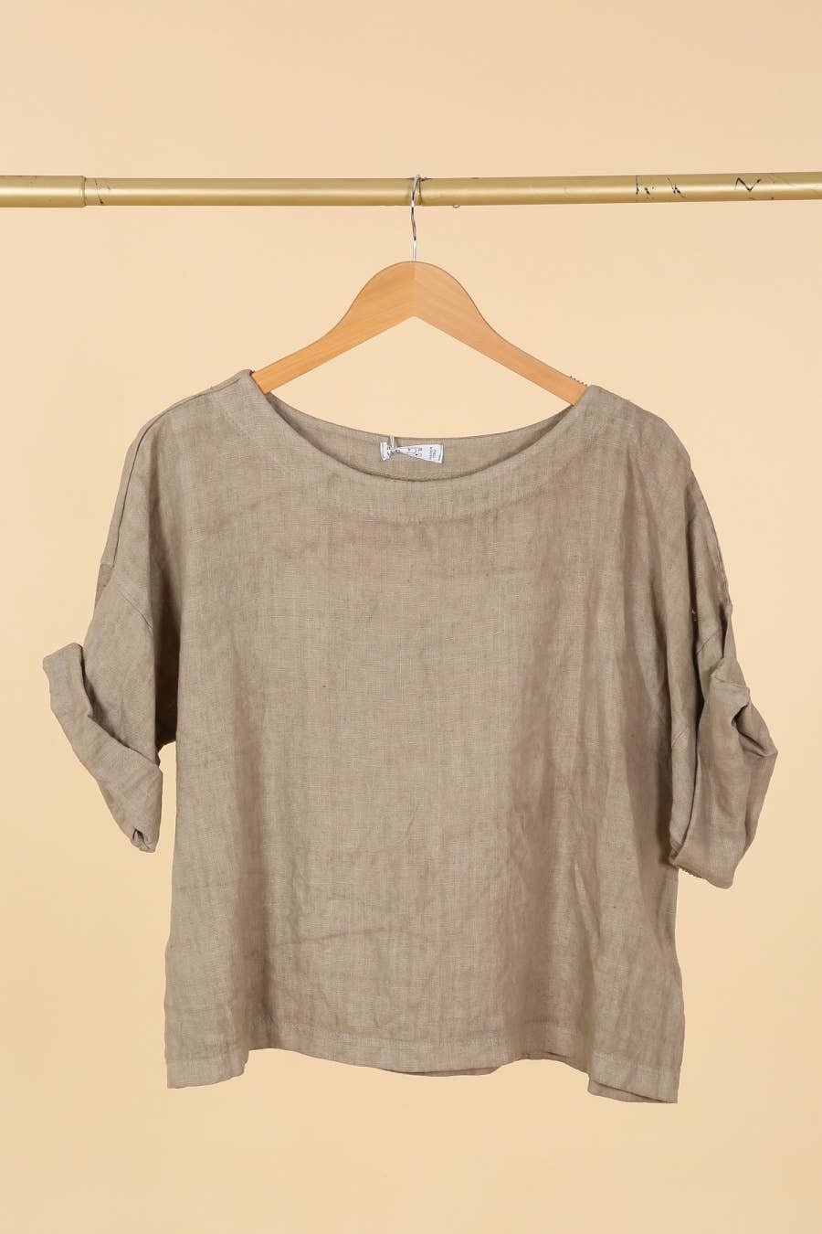 la maison des fibres naturelles - Wholesale Blouse - Women's - Round neck linen top 659005 100% linen19