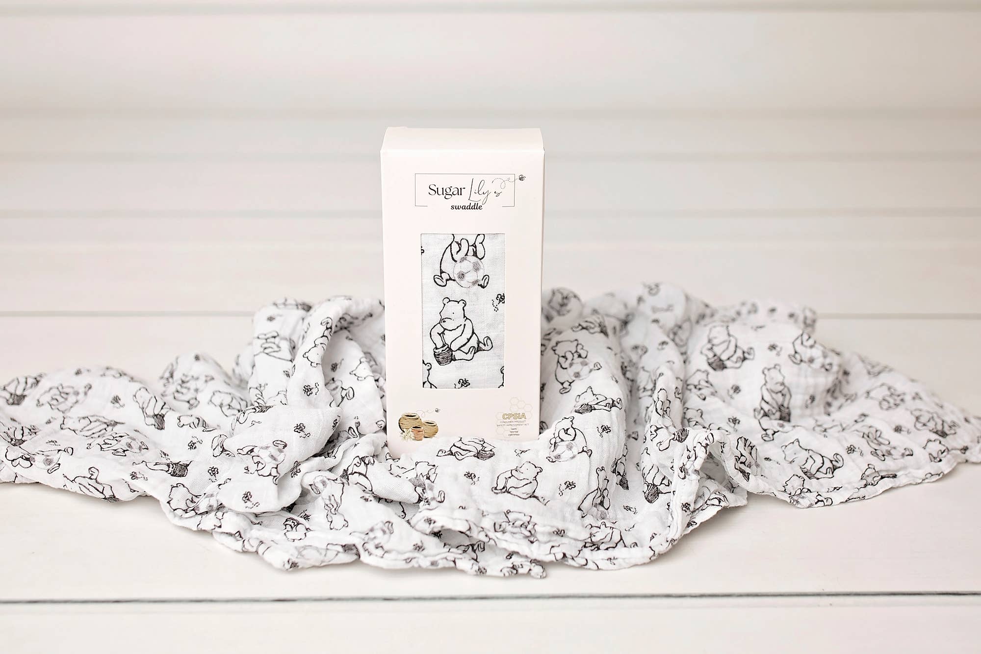 Sugar Lily's - Wholesale Swaddle - Baby - Sugar Lily's- Winnie the Pooh  Sweet Dreams- Muslin Swaddle1