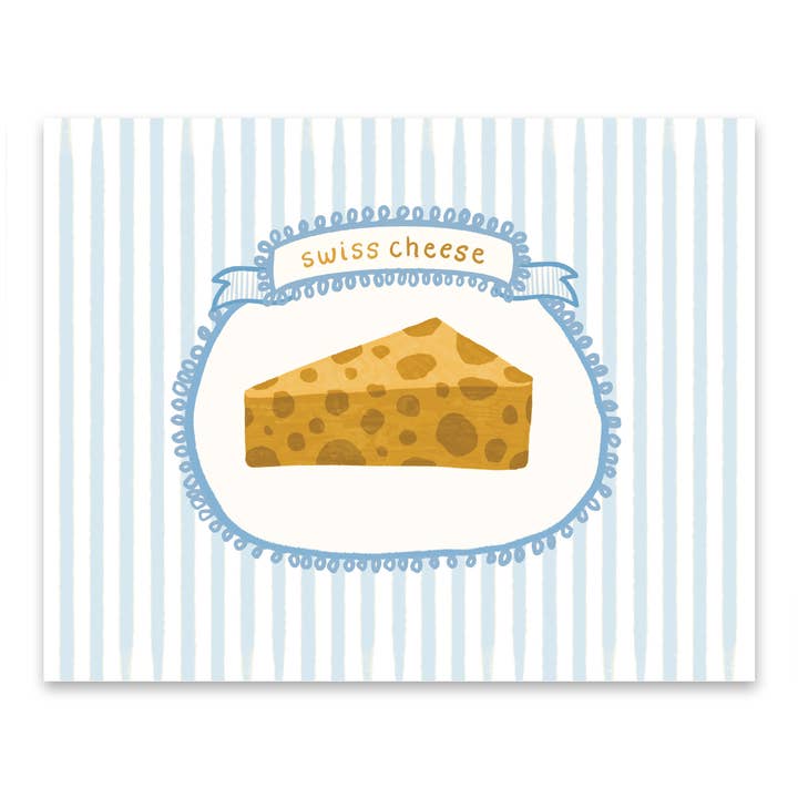 French Picnic Swiss Cheese 8"x"10 Print for wholesale by Anne Green Design