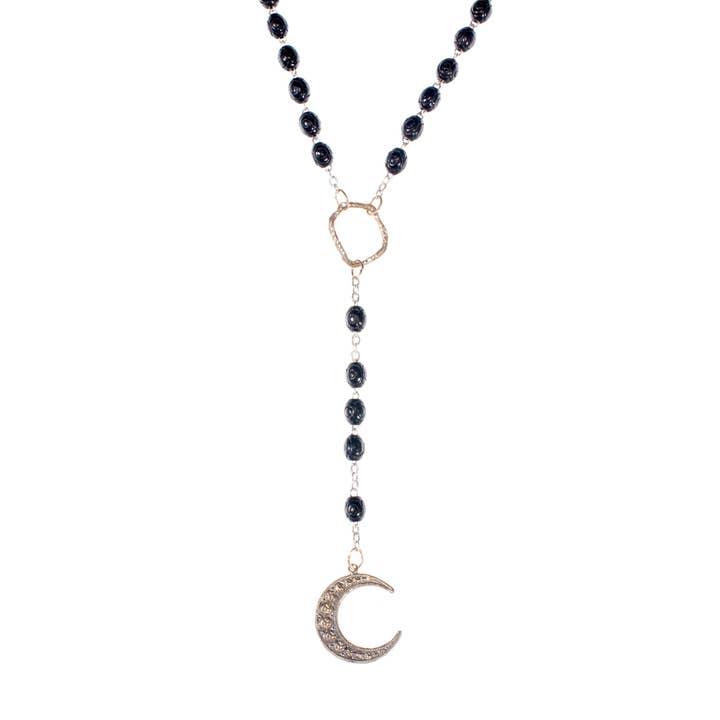 Alkemie Jewelry - Wholesale Prayer beads necklace - Small Crescent Moon Rosary