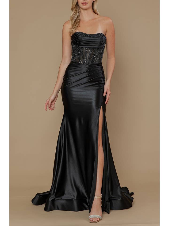 PROM-SPAN SATIN WITH RHINESTONES for wholesale by FashionShowcase