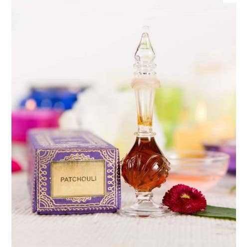 Fragrance Oil Perfume Patchouli Noir - in hand-blown glass for wholesale by Ayurveda Specialist B.V.