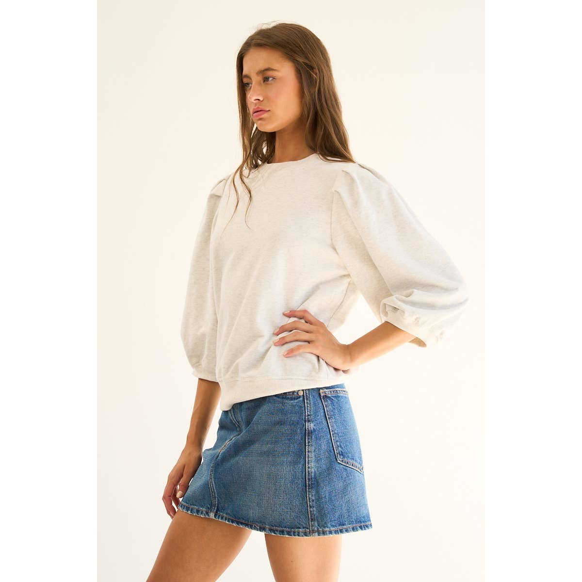 The GREii - Wholesale Sweatshirt - Women's - Premium French Terry Puff Sleeve Pullover16