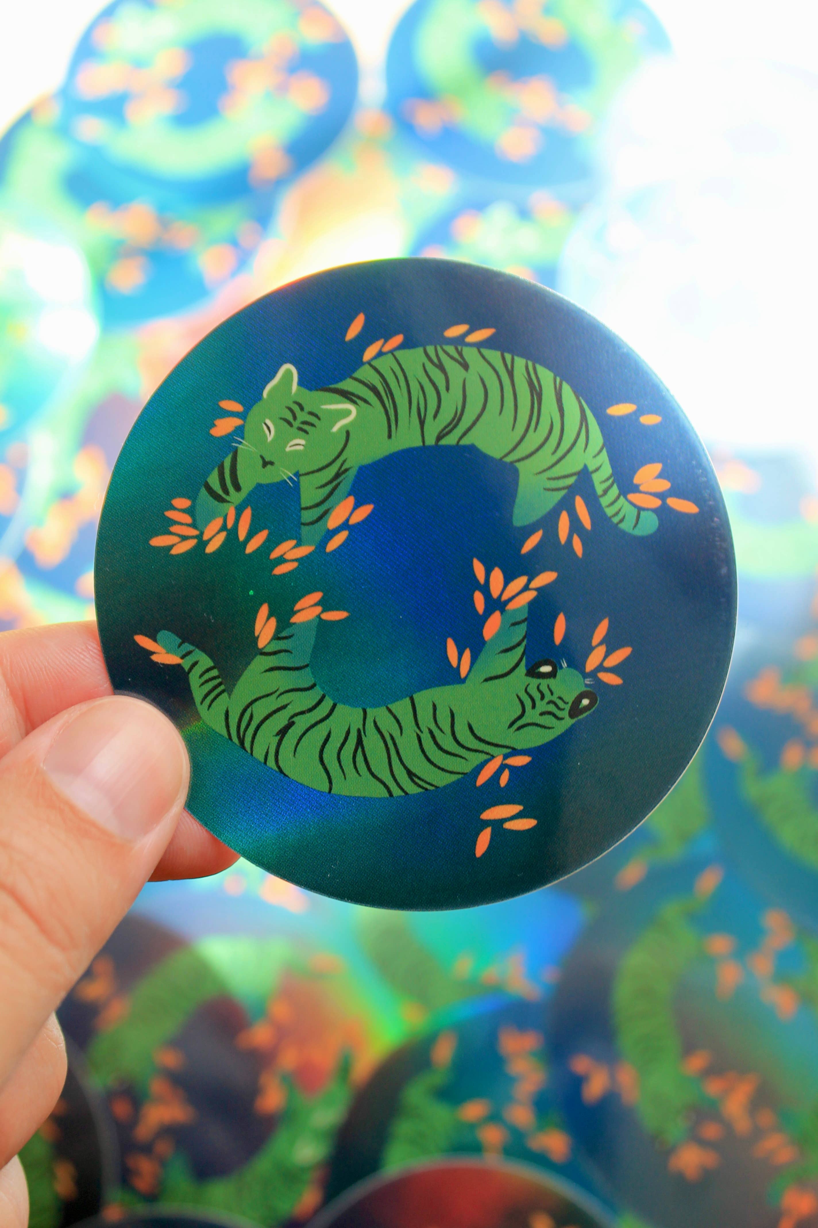 Claspy Creates - Wholesale Sticker - Holographic Tiger 3" Vinyl Sticker
