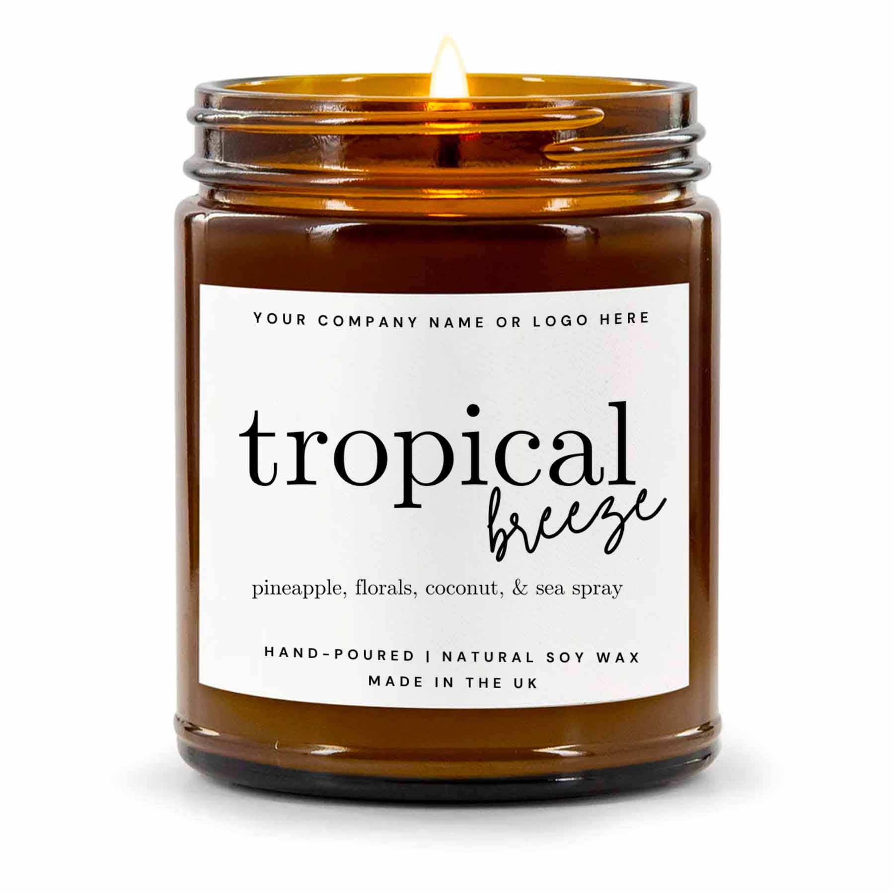 Candle Drop – wholesale Jar/filled candle – Label Style 2 | Wholesale White Label Soy Candle | Amber Jar6
