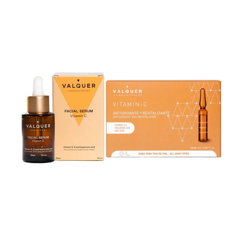 Valquer Laboratorios - Wholesale Facial Serum/Concentrate - Vitamin C and Hyaluronic Acid Facial Pack - Serum 30 ml and A0