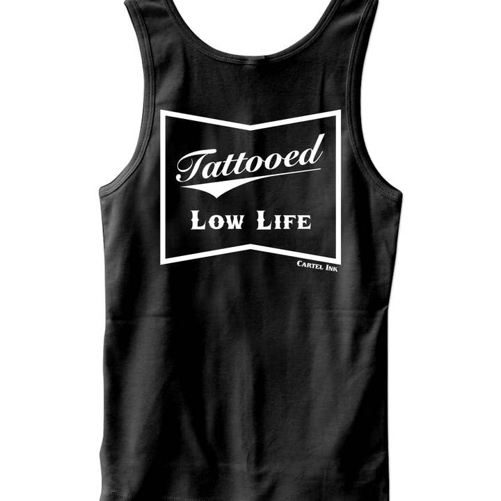 5891 Pocket Logo Tattooed Low Life Heren Tanktop voor wholesale door Cartel Ink