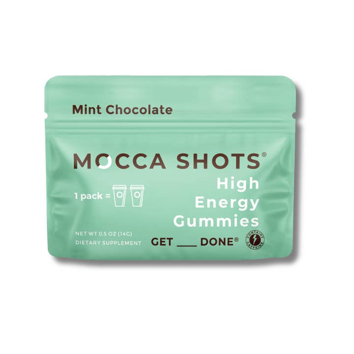 Seattle Gummy Company - Wholesale Oral Supplement/Vitamin - Mocca Shots Mint Chocolate Caffeine Gummy |12-Pack, 24-Shots
