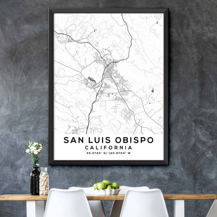 Dormfuly - Wholesale Map - San-Luis-Obispo,California Map Print