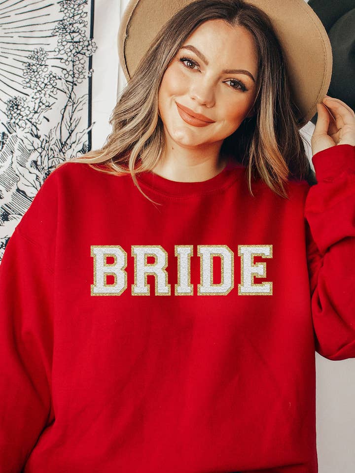 Kissed Apparel - Wholesale Graphic Sweatshirt - Women's - Bride Faux Chenille Graphic Fleece Sweatshirt2