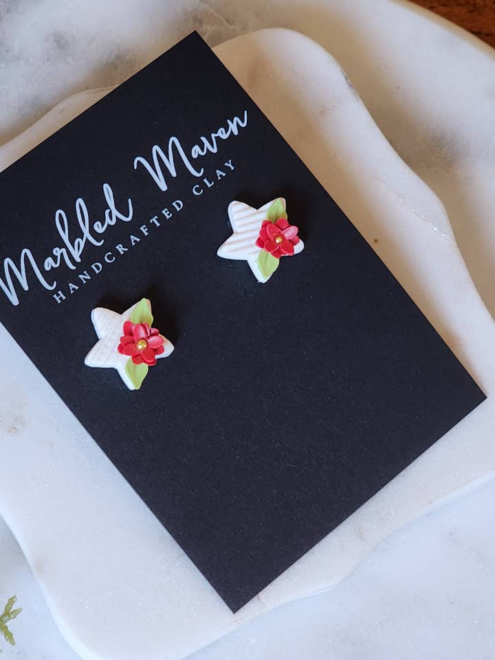 Christmas Star Studs for wholesale by Marbled Maven