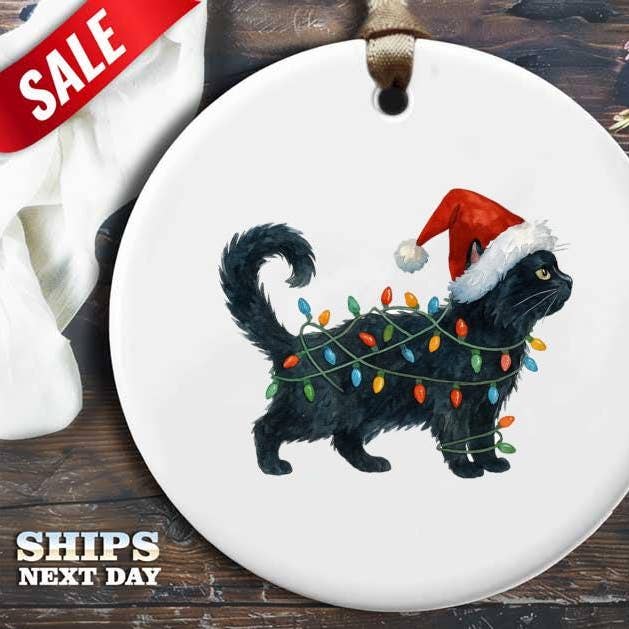 VenusArtsShop – Ornamento por atacado – Ornamento de Natal de Gato Fofo, Decoração de Natal para Mãe de Gato, Engraçado0