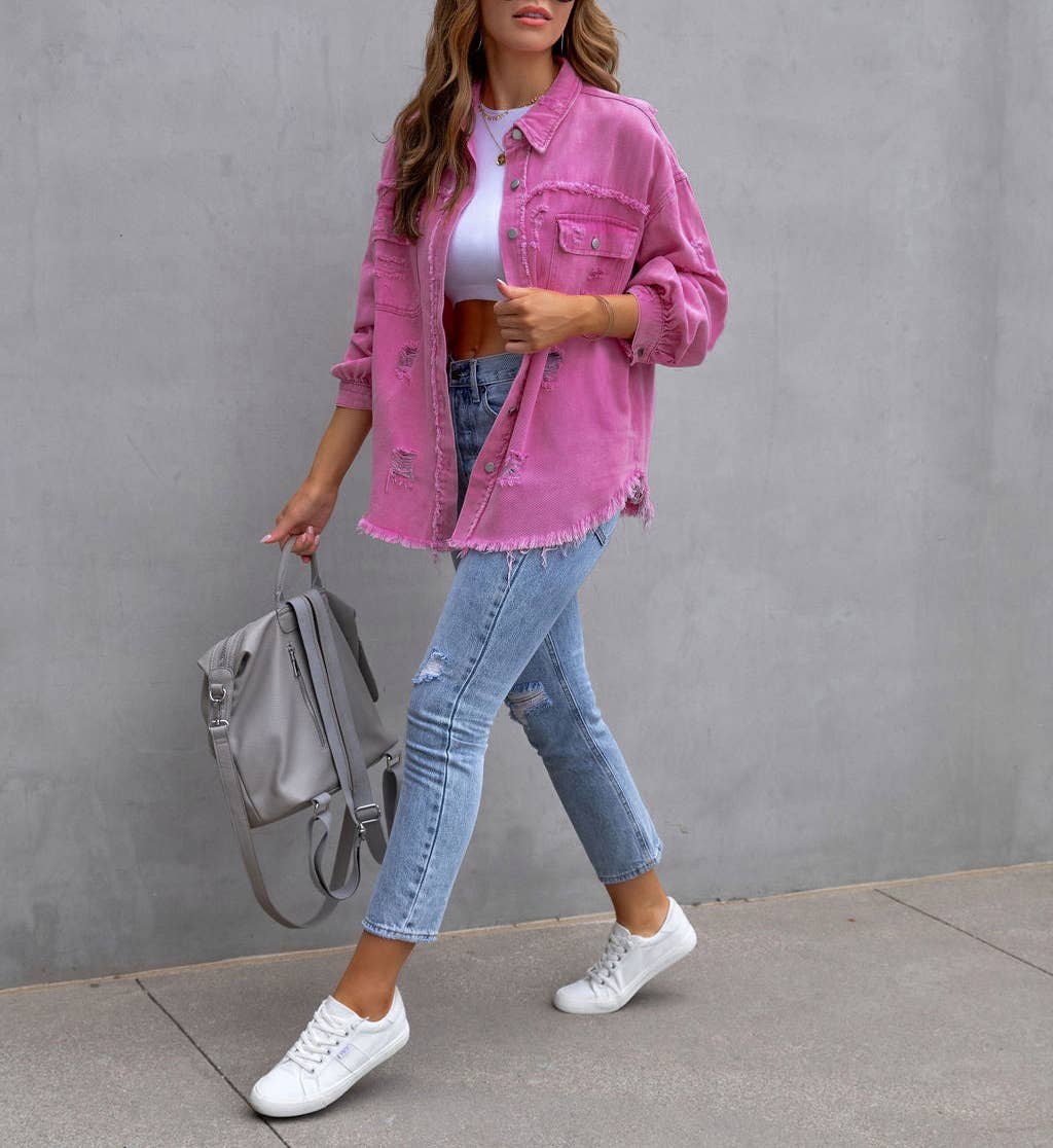 HIDDENBRAND - Wholesale Denim Jacket - Women's - Denim Jacket Women Long Sleeve Casual Lapel Top25