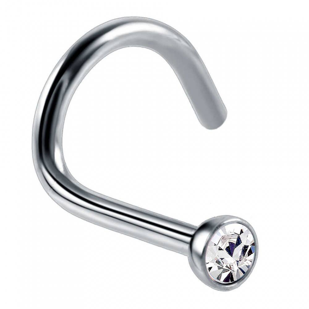 Bodytrend - Vente Anneau de nez - Piercings de nez en titane incurvé avec cristaux Swarovski, modèle tourbillon6