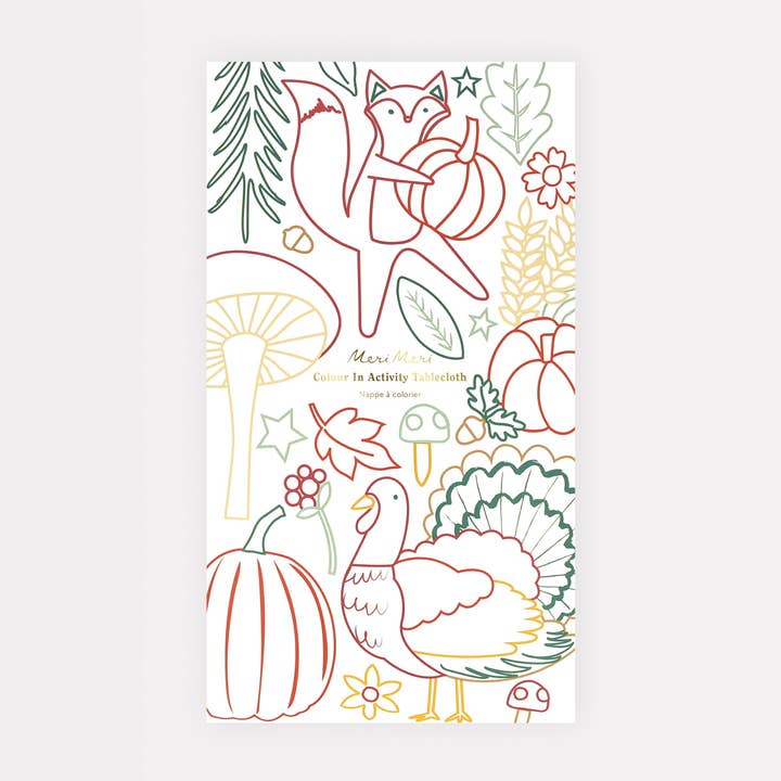 Thanksgiving Colour In Activity Tablecloth for wholesale by Meri Meri