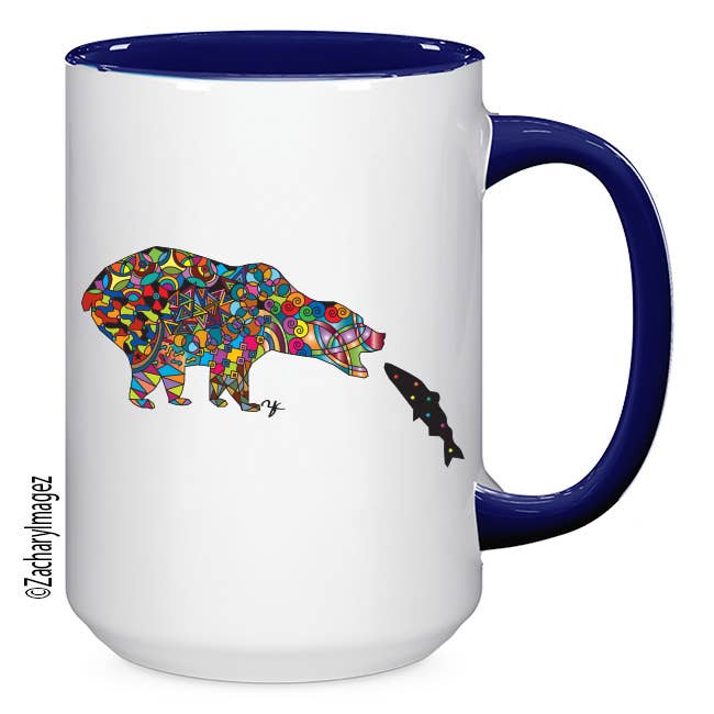 Tasse en céramique Colorful Bear Fish 15 oz pour la vente par Zachary Imagez