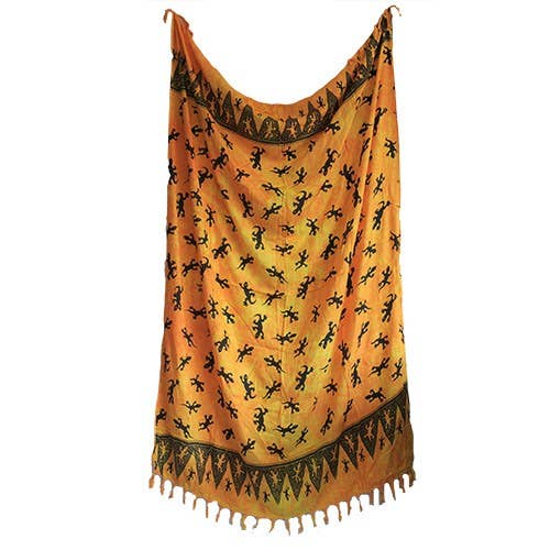 Ancient Wisdom – wholesale Scarf – Women's – Bali Gecko Sarongs - Yellow1